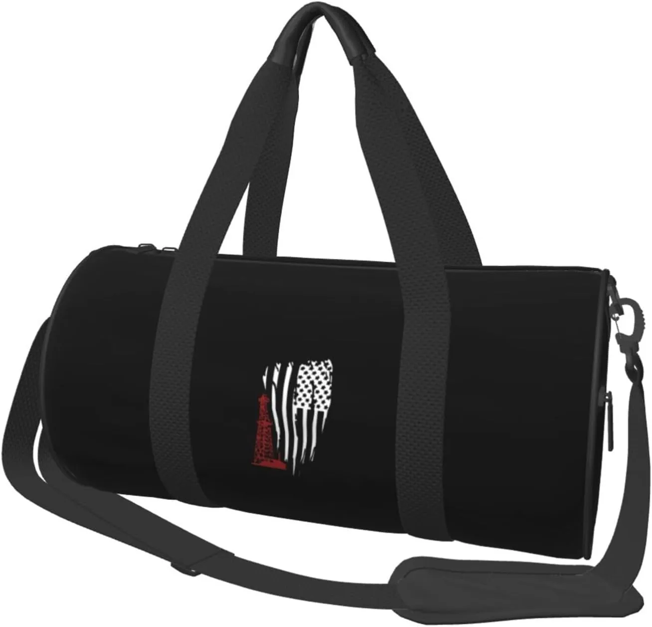 Oilfield Drilling Rig Flag Convertible Garment Bag with Shoulder Strap, Carry on Garment Duffel Bag for Men Women - Rolling Foldable for Travel Luggage Bags (Black)