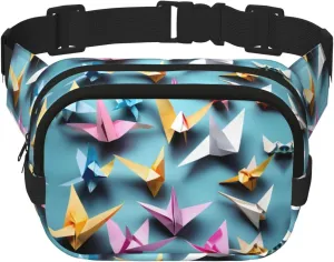 Origami Paper Cranes print Womens Fanny Pack Everyday Hip Pouch Waist Bag for Travel Outdoor Running Hunting for Adult