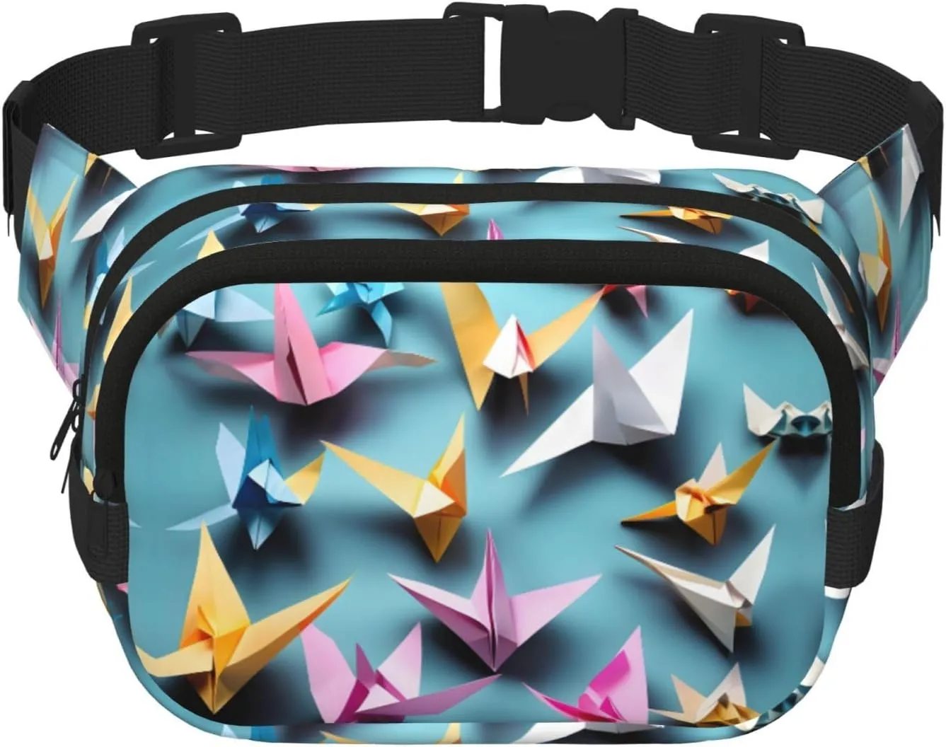 Origami Paper Cranes print Womens Fanny Pack Everyday Hip Pouch Waist Bag for Travel Outdoor Running Hunting for Adult