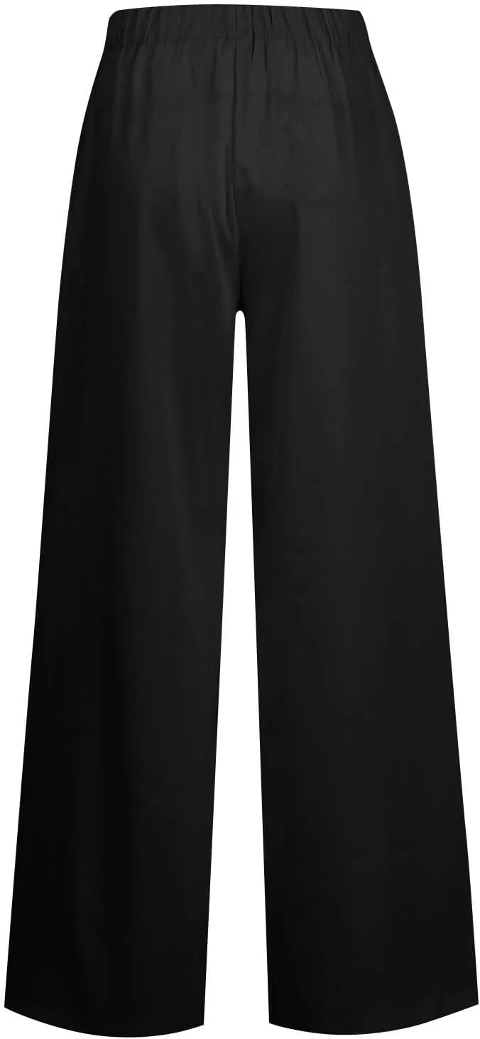 Oversized Wide Leg Pants Women,Work Business Casual High Waisted Dress Pants Drawstring Palazzo Pants Flowy Trousers
