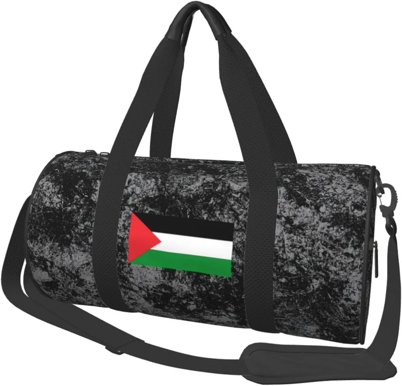 Palestine Flag Convertible Garment Bag with Shoulder Strap, Carry on Garment Duffel Bag for Men Women - Rolling Foldable for Travel Luggage Bags (Black)