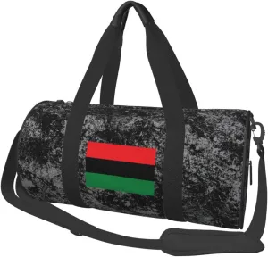 Pan African Flag Convertible Garment Bag with Shoulder Strap, Carry on Garment Duffel Bag for Men Women - Rolling Foldable for Travel Luggage Bags (Black)