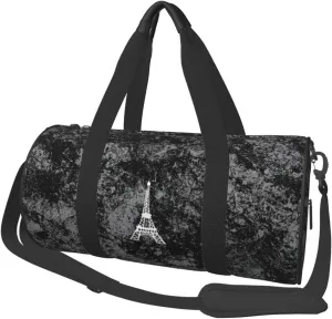 Paris Eiffel Tower Convertible Garment Bag with Shoulder Strap, Carry on Garment Duffel Bag for Men Women - Rolling Foldable for Travel Luggage Bags (Black)
