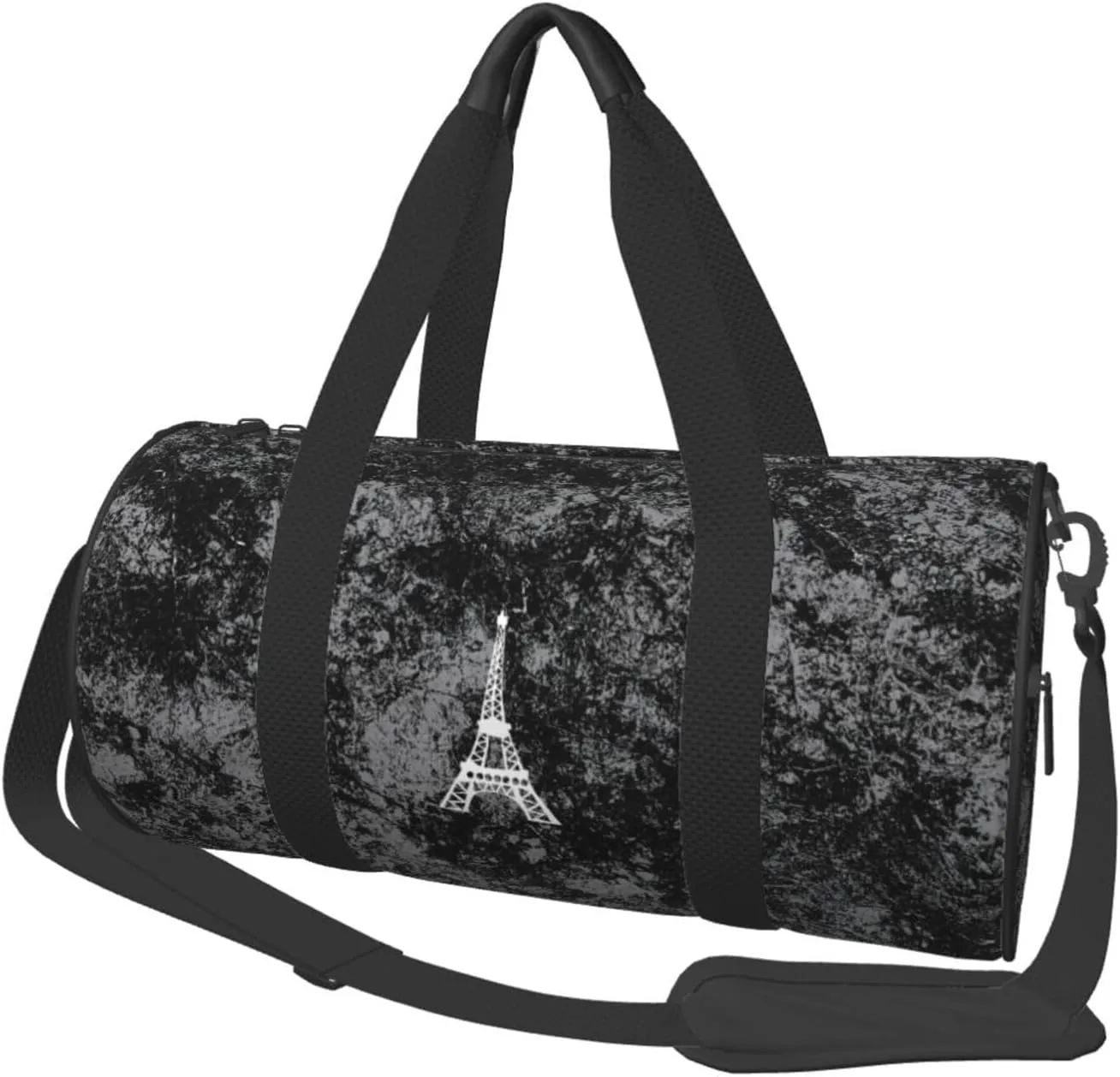 Paris Eiffel Tower Convertible Garment Bag with Shoulder Strap, Carry on Garment Duffel Bag for Men Women - Rolling Foldable for Travel Luggage Bags (Black)