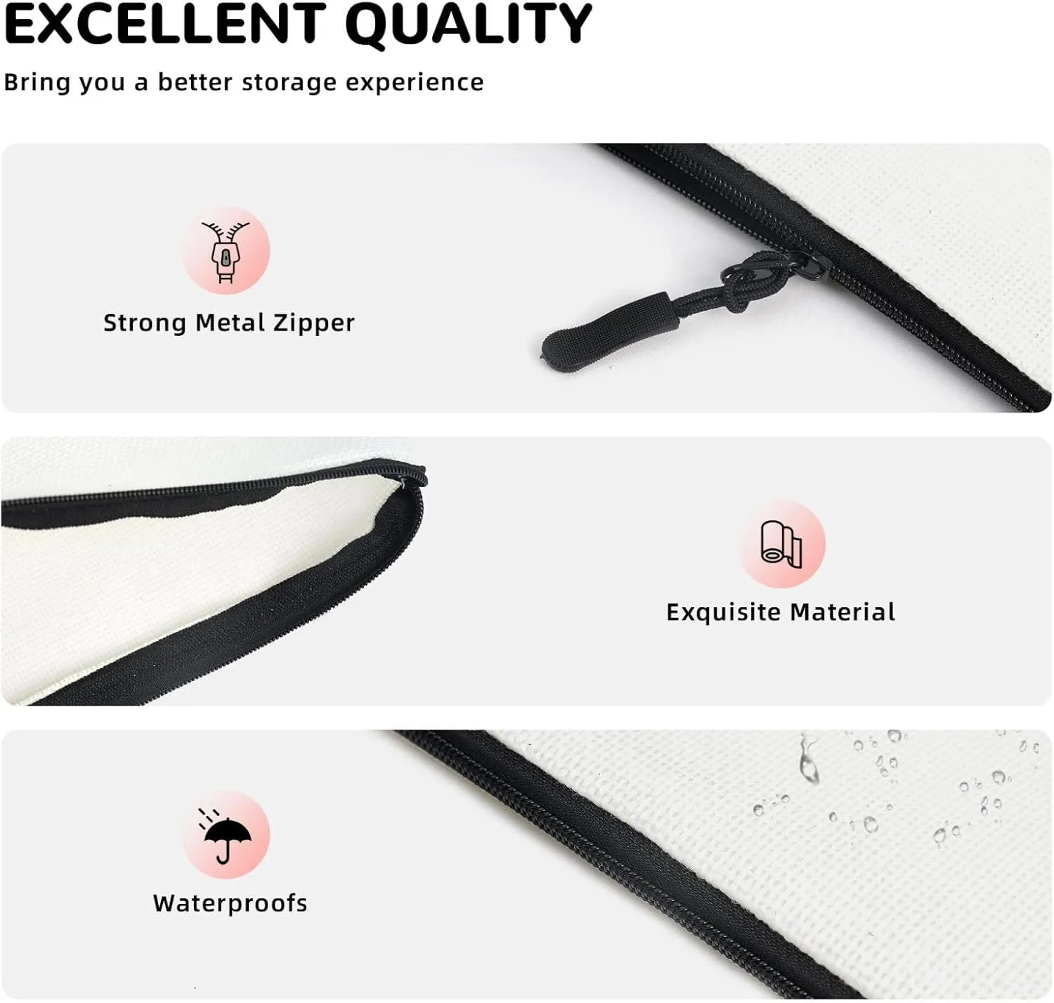 Pink Rabbit Hearts Makeup Bag Travel Cosmetic Bags For Women Portable Pouch For Purse Zipper Toiletry Accessories Storage Bag
