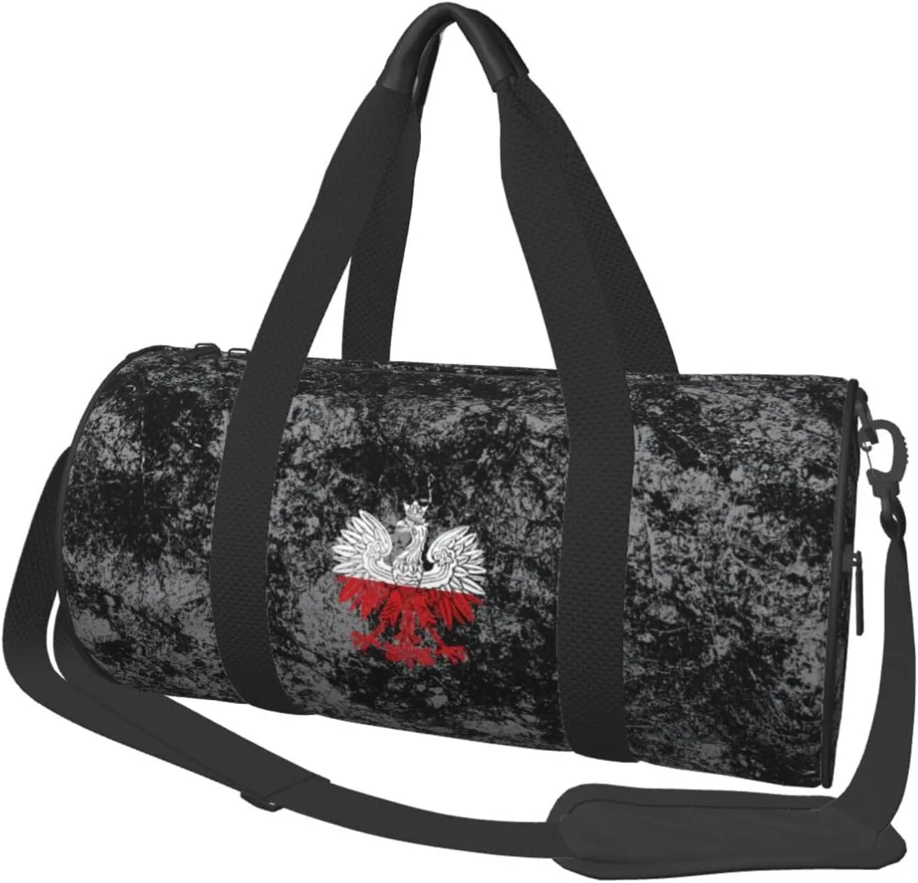 Polish Poland Polska Eagle Convertible Garment Bag with Shoulder Strap, Carry on Garment Duffel Bag for Men Women - Rolling Foldable for Travel Luggage Bags (Black)