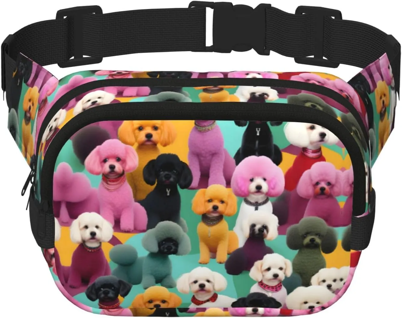 Poodles Dogs print Womens Fanny Pack Everyday Hip Pouch Waist Bag for Travel Outdoor Running Hunting for Adult