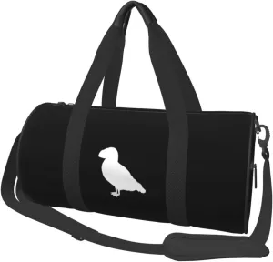 Puffin Bird Silhouette Convertible Garment Bag with Shoulder Strap, Carry on Garment Duffel Bag for Men Women - Rolling Foldable for Travel Luggage Bags (Black)