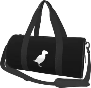 Puffin Bird Silhouette Convertible Garment Bag with Shoulder Strap, Carry on Garment Duffel Bag for Men Women - Rolling Foldable for Travel Luggage Bags (Black)