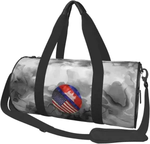 Retro America And Cambodia Flag Convertible Garment Bag with Shoulder Strap, Carry on Garment Duffel Bag for Men Women - Rolling Foldable for Travel Luggage Bags (Black)