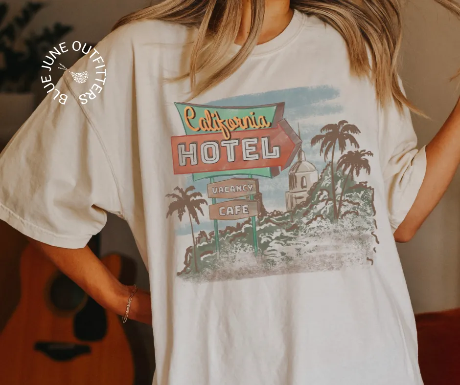 Retro California Hotel Comfort Colors Tee