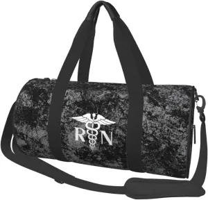 RN Registered Nurse Convertible Garment Bag with Shoulder Strap, Carry on Garment Duffel Bag for Men Women - Rolling Foldable for Travel Luggage Bags (Black)