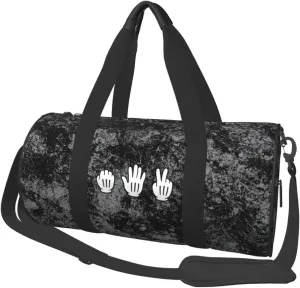 Rock Paper Scissors Cartoon Convertible Garment Bag with Shoulder Strap, Carry on Garment Duffel Bag for Men Women - Rolling Foldable for Travel Luggage Bags (Black)