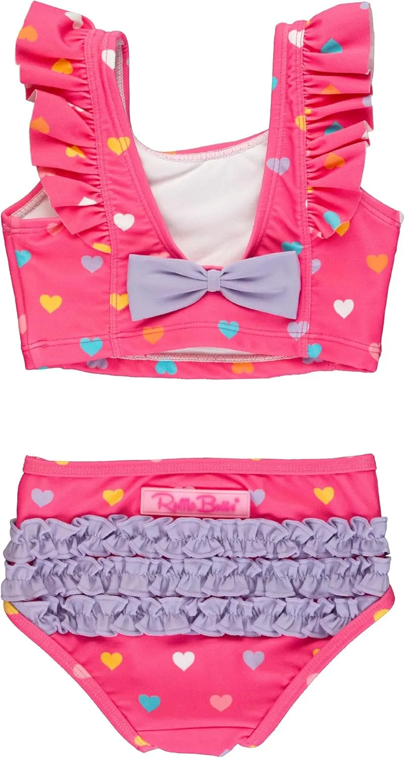 RuffleButts Baby/Toddler Girls UPF50  Waterfall Tankini Two Piece Swimsuit