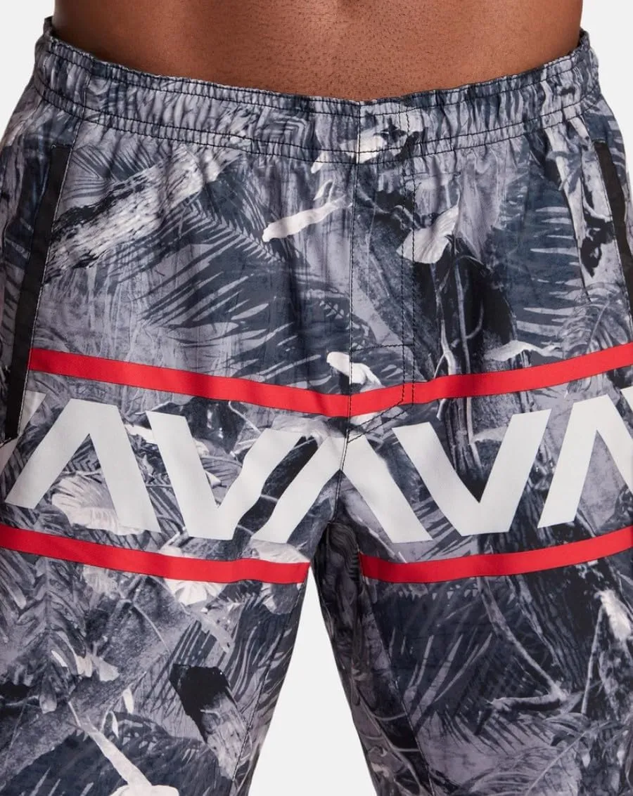 RVCA Men's Yogger Hawaii 4-Way Stretch Workout Technical Sport Short 17"