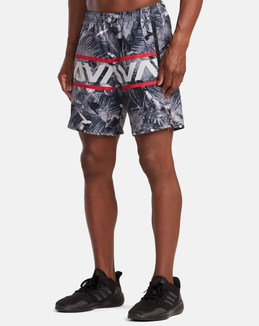 RVCA Men's Yogger Hawaii 4-Way Stretch Workout Technical Sport Short 17"