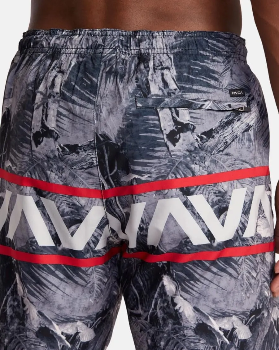 RVCA Men's Yogger Hawaii 4-Way Stretch Workout Technical Sport Short 17"