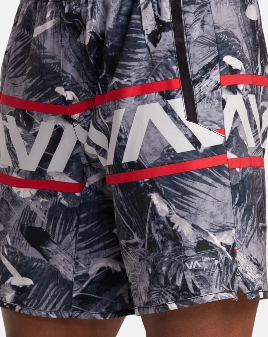 RVCA Men's Yogger Hawaii 4-Way Stretch Workout Technical Sport Short 17"