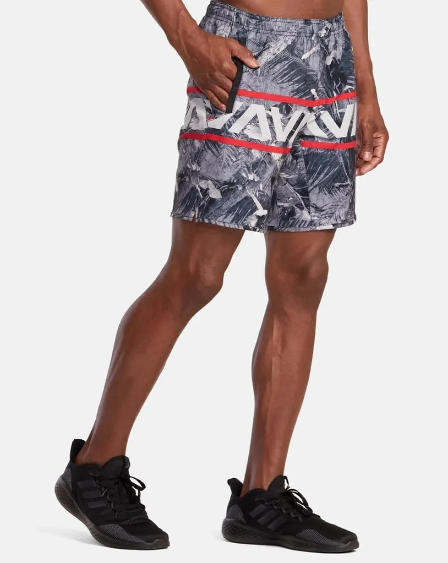 RVCA Men's Yogger Hawaii 4-Way Stretch Workout Technical Sport Short 17"