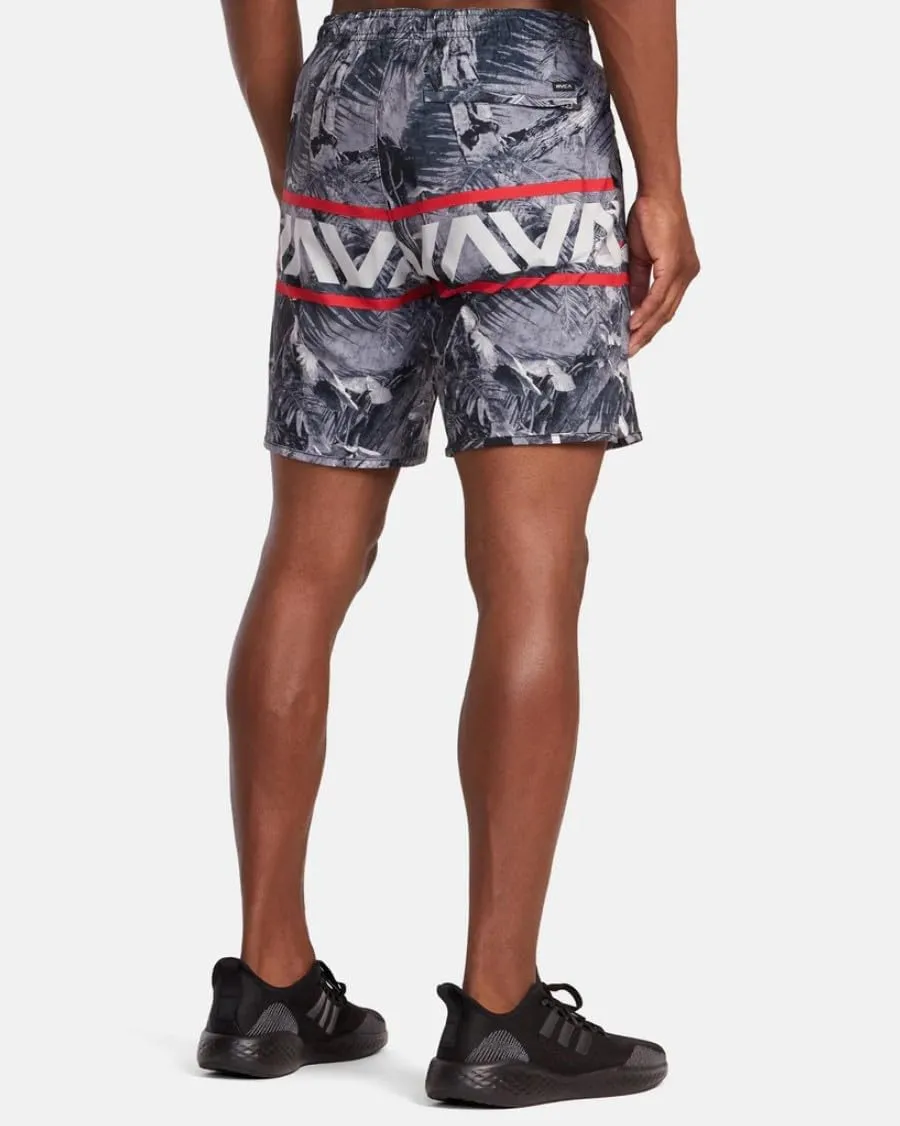 RVCA Men's Yogger Hawaii 4-Way Stretch Workout Technical Sport Short 17"