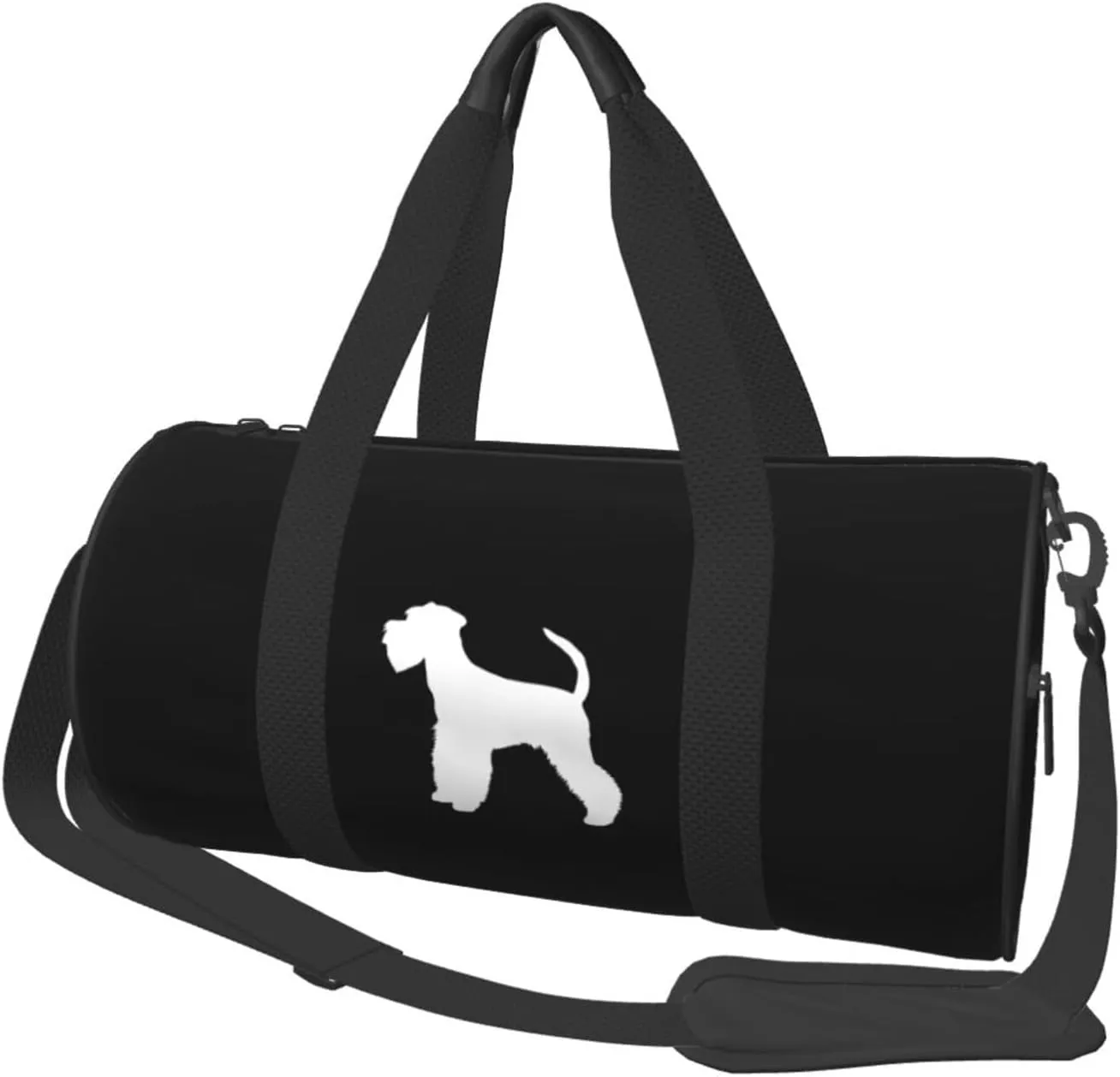 Schnauzer Dog Convertible Garment Bag with Shoulder Strap, Carry on Garment Duffel Bag for Men Women - Rolling Foldable for Travel Luggage Bags (Black)