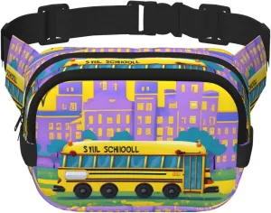 School Bus print Womens Fanny Pack Everyday Hip Pouch Waist Bag for Travel Outdoor Running Hunting for Adult