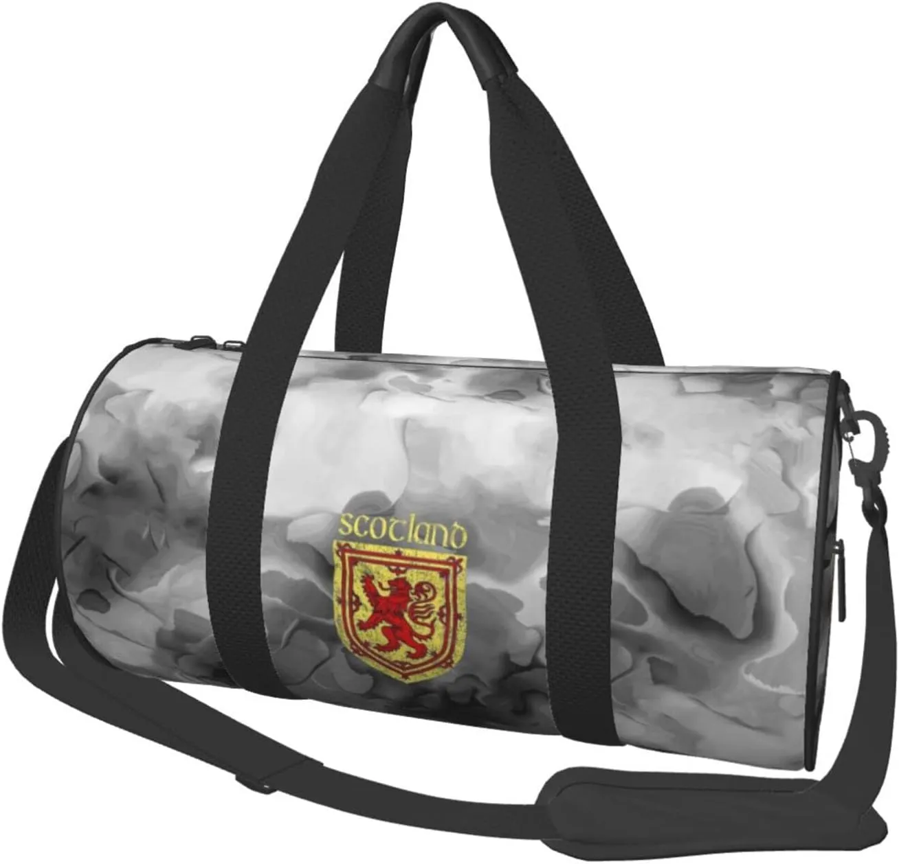 Scottish Flag Rampant Lion Convertible Garment Bag with Shoulder Strap, Carry on Garment Duffel Bag for Men Women - Rolling Foldable for Travel Luggage Bags (Black)