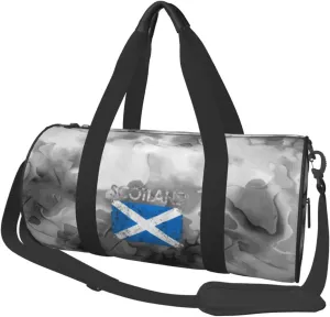 Scottish-Flag-Retro-Scratch-Pride- Convertible Garment Bag with Shoulder Strap, Carry on Garment Duffel Bag for Men Women - Rolling Foldable for Travel Luggage Bags (Black)