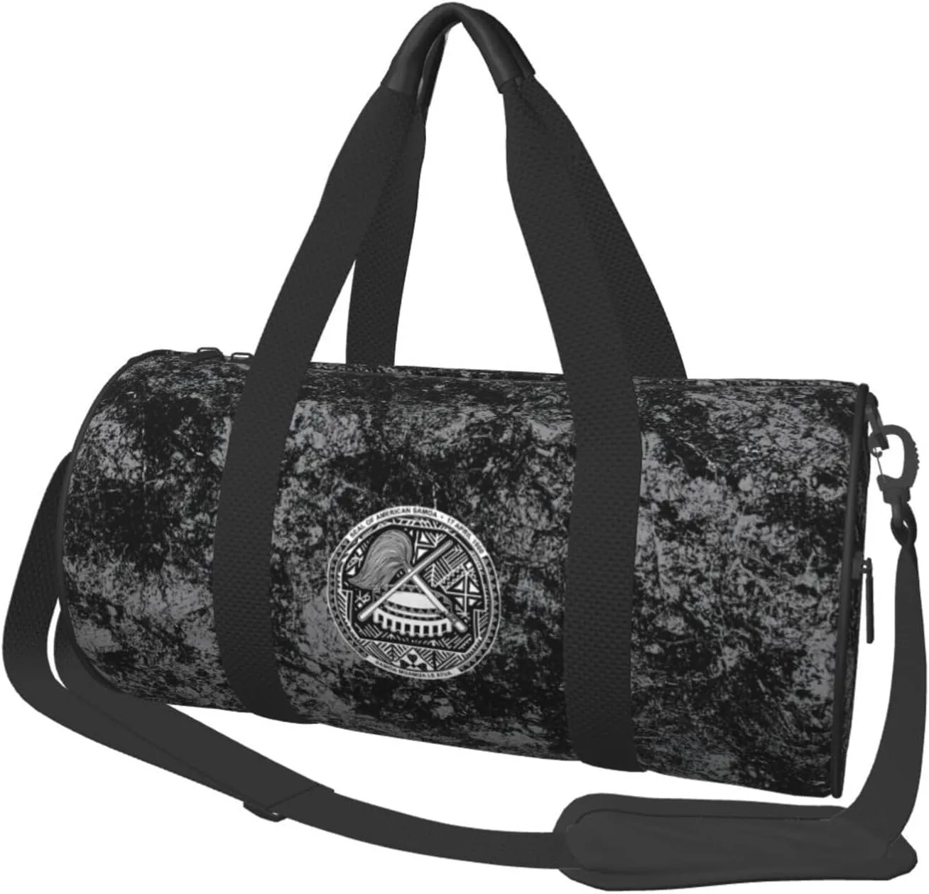 Seal of American Samoa Convertible Garment Bag with Shoulder Strap, Carry on Garment Duffel Bag for Men Women - Rolling Foldable for Travel Luggage Bags (Black)