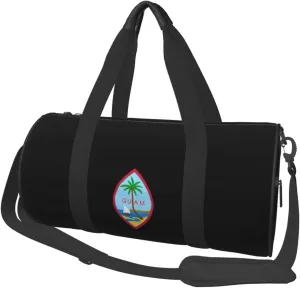 Seal Of Guam Convertible Garment Bag with Shoulder Strap, Carry on Garment Duffel Bag for Men Women - Rolling Foldable for Travel Luggage Bags (Black)