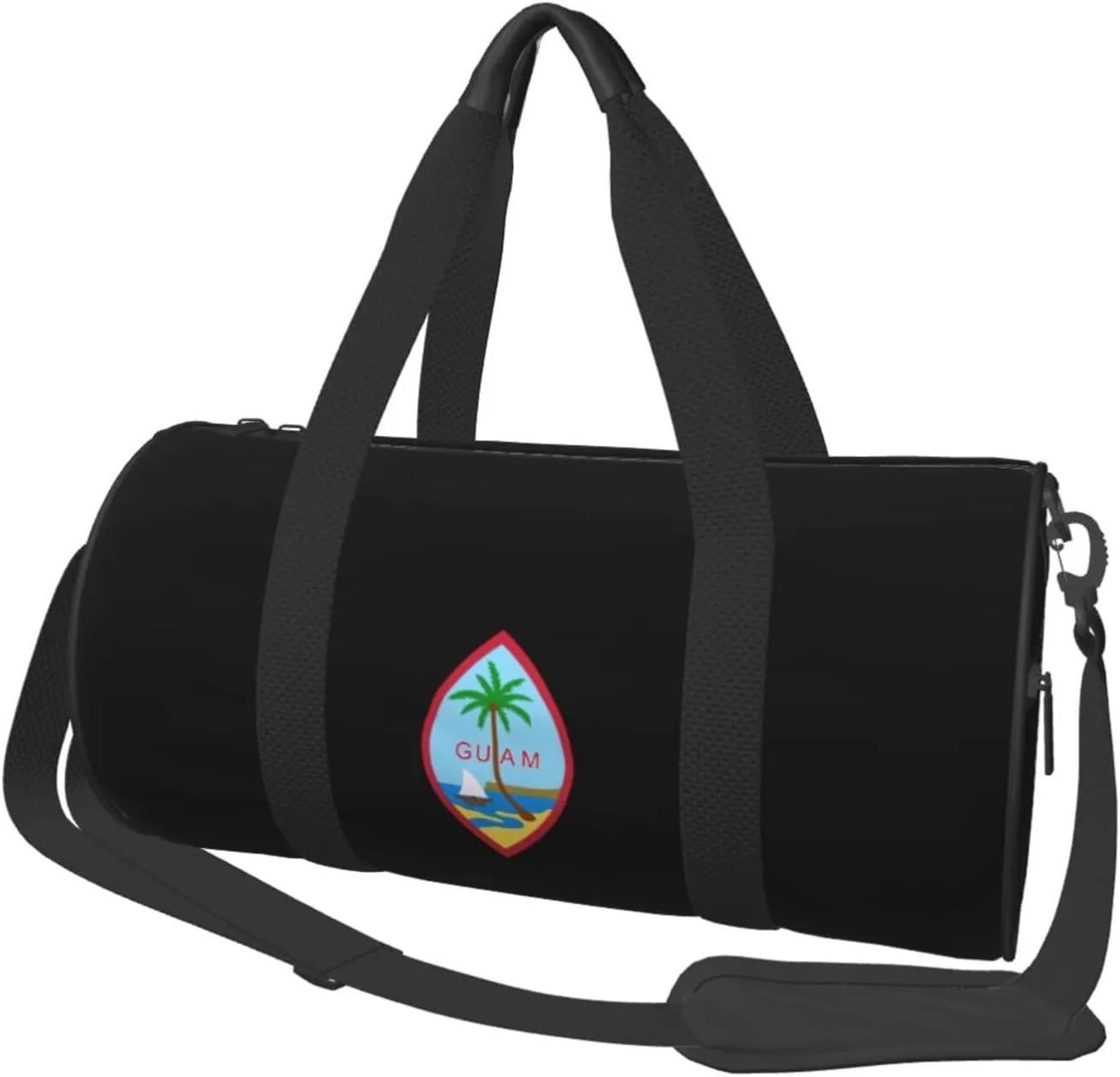 Seal Of Guam Convertible Garment Bag with Shoulder Strap, Carry on Garment Duffel Bag for Men Women - Rolling Foldable for Travel Luggage Bags (Black)