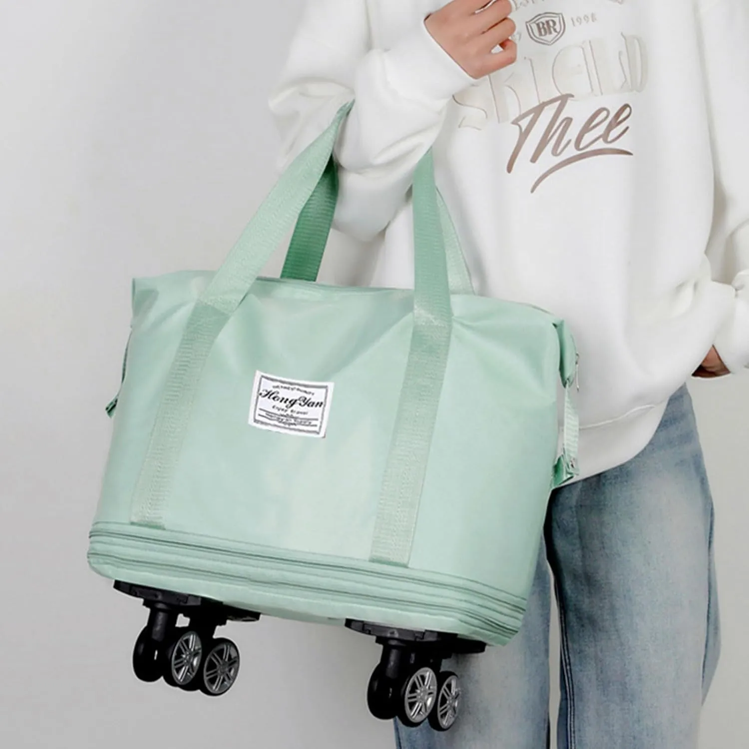 Shopping Bag Folding Shopping Cart Bag Detachable Wheel Trolley Bag Market Rolling Handtruck Bag Trolley Luggage Storage Luggage Bag with