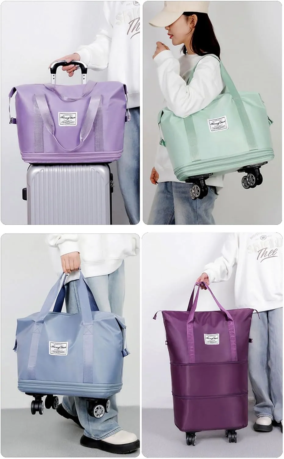Shopping Bag Folding Shopping Cart Bag Detachable Wheel Trolley Bag Market Rolling Handtruck Bag Trolley Luggage Storage Luggage Bag with