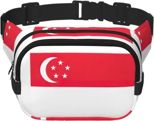 Singapore Flag print Womens Fanny Pack Everyday Hip Pouch Waist Bag for Travel Outdoor Running Hunting for Adult