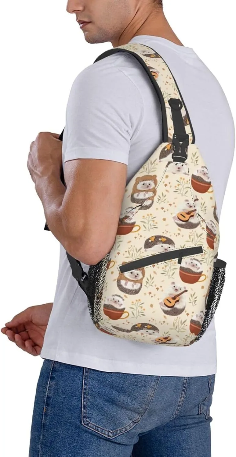 Sling Daypacks,adjustable Rope Crossbody One Shoulder Bag Travel Hiking Cycling for Men Women Gift