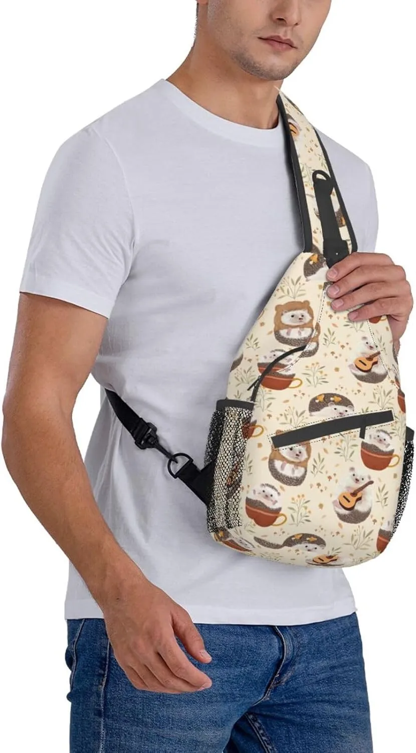 Sling Daypacks,adjustable Rope Crossbody One Shoulder Bag Travel Hiking Cycling for Men Women Gift