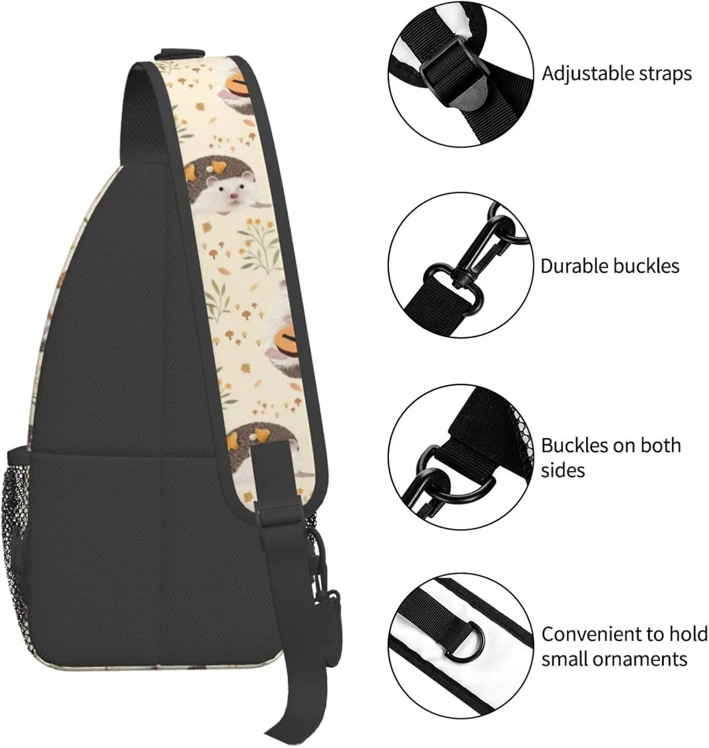Sling Daypacks,adjustable Rope Crossbody One Shoulder Bag Travel Hiking Cycling for Men Women Gift