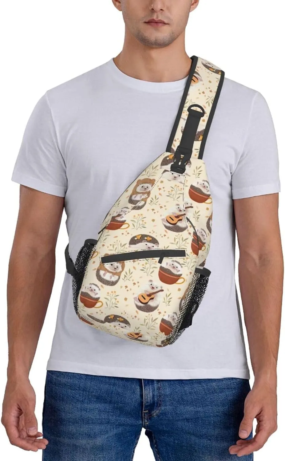 Sling Daypacks,adjustable Rope Crossbody One Shoulder Bag Travel Hiking Cycling for Men Women Gift