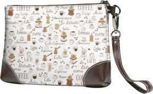 Small Clutch Purses for Women - Coffee Leather Wristlet Wallets for Women with Wrist Strap