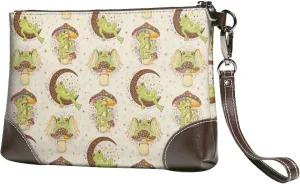 Small Clutch Purses for Women - Frogs Leather Wristlet Wallets for Women with Wrist Strap