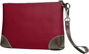 Small Clutch Purses for Women - maroon Leather Wristlet Wallets for Women with Wrist Strap