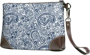 Small Clutch Purses for Women - Paisley4 Leather Wristlet Wallets for Women with Wrist Strap