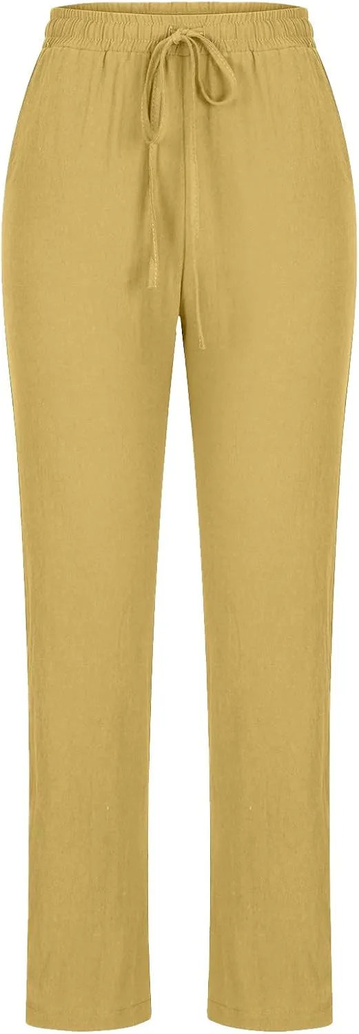 SMIDOW Sweatpants Women 2023 Casual Loose Drawstring Elastic High Waist Comfy Trousers Straight Leg Long Lounge Pant