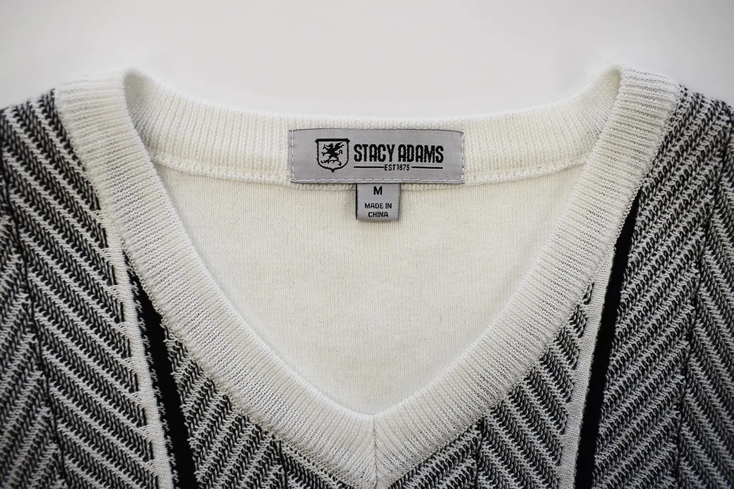 STACY ADAMS Men's Casual Dressy Knit Sweater Vest, 2 Tone Herringbone Pattern
