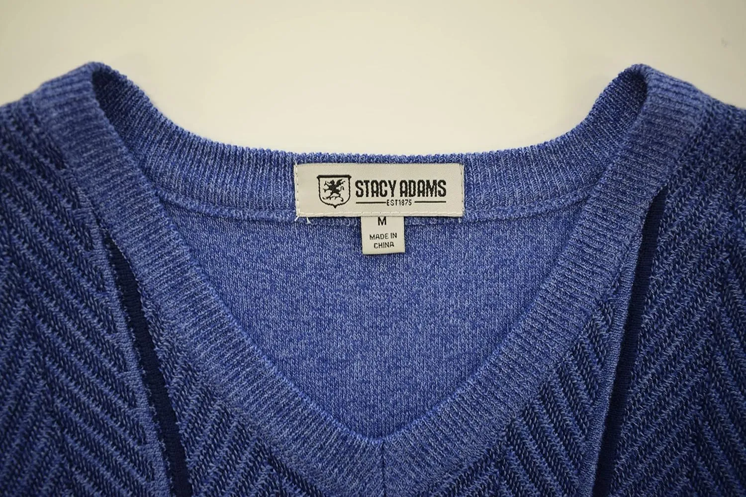 STACY ADAMS Men's Casual Dressy Knit Sweater Vest, 2 Tone Herringbone Pattern