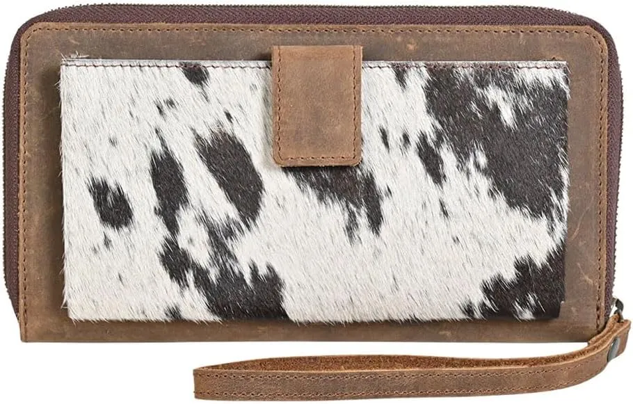 STS Ranchwear Womens Bentley Distressed Brown Cowhide Zip Around Wallet
