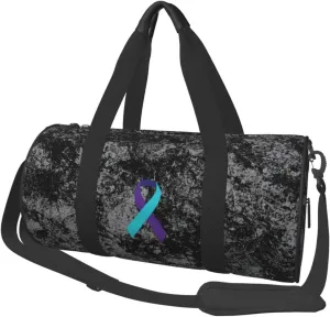 Suicide Prevention Awareness Ribbon Convertible Garment Bag with Shoulder Strap, Carry on Garment Duffel Bag for Men Women - Rolling Foldable for Travel Luggage Bags (Black)