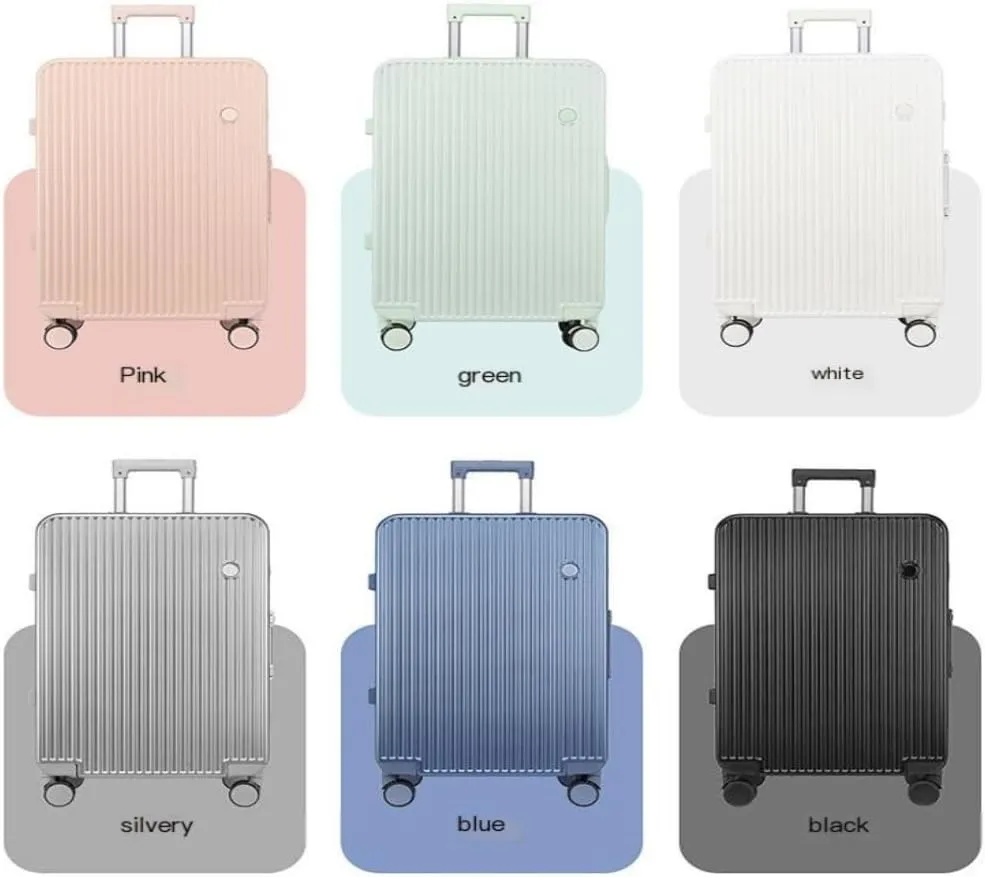 Suitcase Aluminum Frame Hard Shell Luggage Suitcase 20 Inch Boarding Case Long And Short Distance Luggage Trolley Case Luggage(Green,20in)