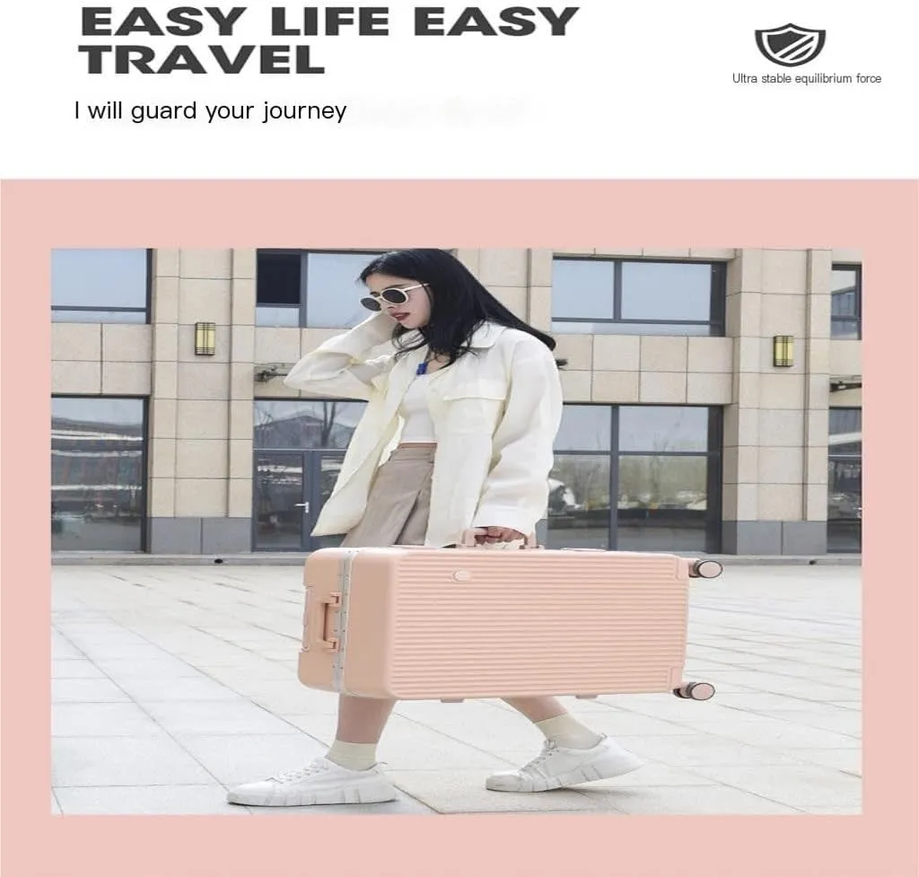 Suitcase Aluminum Frame Hard Shell Luggage Suitcase 20 Inch Boarding Case Long And Short Distance Luggage Trolley Case Luggage(Green,20in)