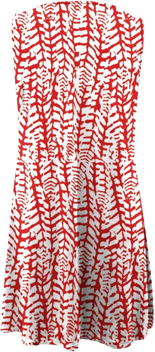 Summer Dresses for Women 2024 Sexy Sleeveless Sundress Retro Boho Floral Beach Party Dress Casual Flowy Crewneck Mini Dress